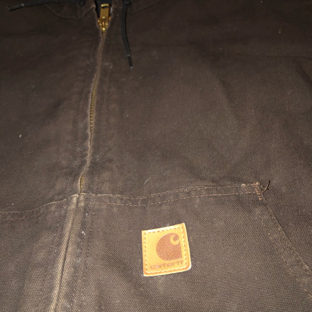 Carhartt Dark Brown Hooded Work Jacket - Picture 2 of 5